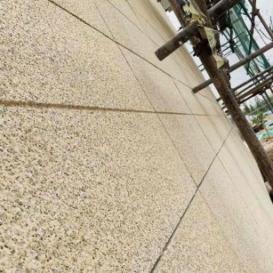 海口 黄金麻花岗岩荔枝面外墙干挂石材效果示例