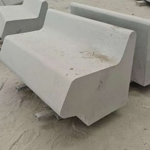 海口 芝麻白花岗岩异形坐凳，石凳