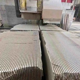 海口 车间生产日常，黄金麻白麻花岗岩