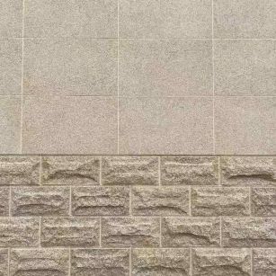 海口 黄金麻自然面蘑菇石配荔枝面干挂