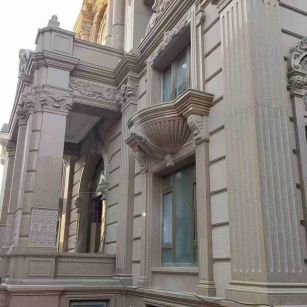 海口 黄金麻花岗岩光面别墅外墙干挂施工完成