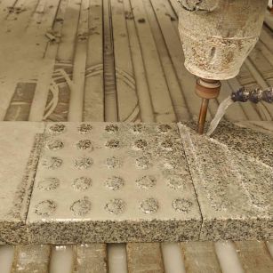 海口 芝麻白花岗岩石材盲人石、盲道石、盲点石