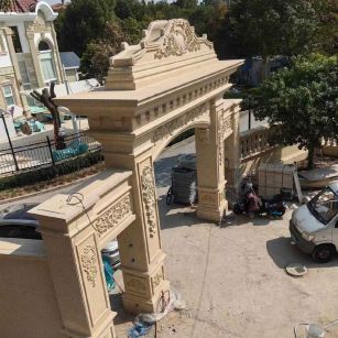 海口 黄金麻荔枝面花岗岩别墅门楼