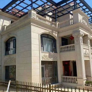 海口 黄金麻花岗岩荔枝面别墅外墙干挂