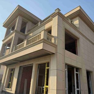 海口 黄金麻花岗岩石材荔枝面外墙干挂效果展示