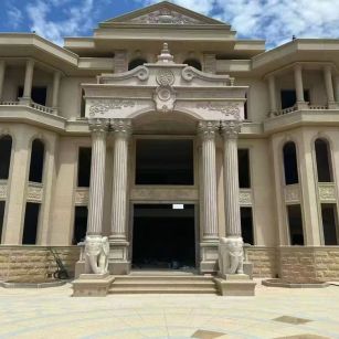 海口 黄金麻别墅外墙干挂，大柱，大象，蘑菇石，雕花板