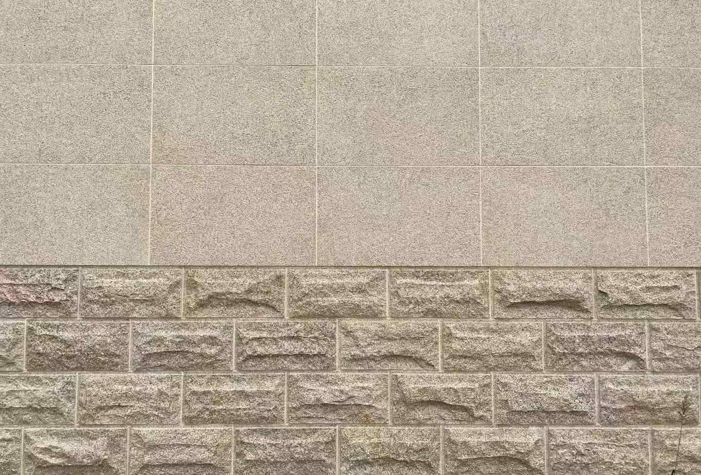 海口 黄金麻自然面蘑菇石配荔枝面干挂