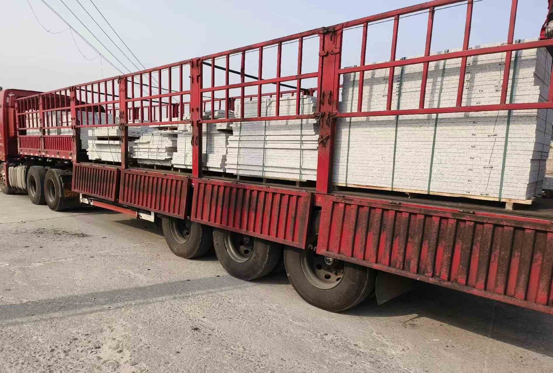 海口 白麻荔枝面外墙干挂，工厂装车日常