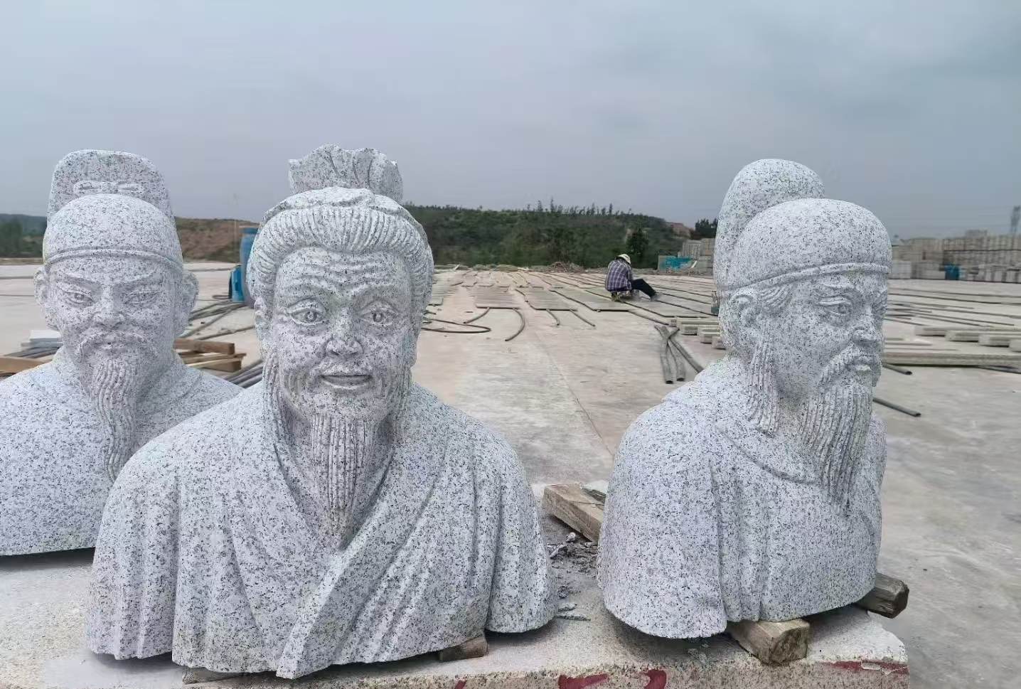 海口 白麻花岗岩石材人物立体雕刻