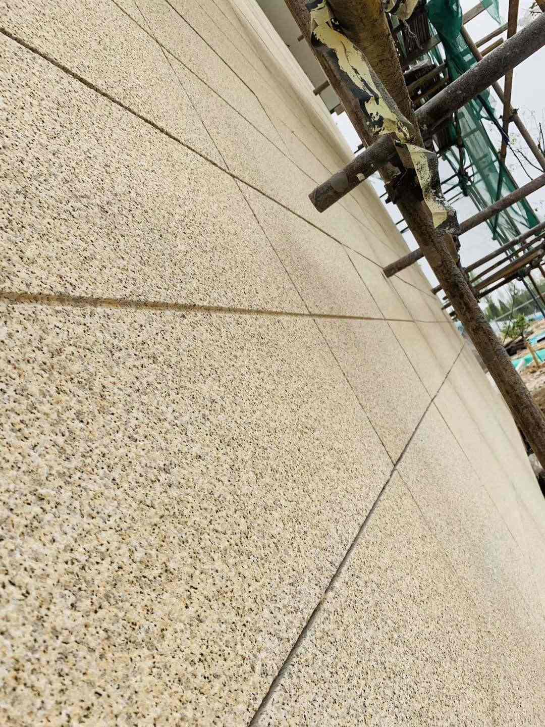 海口 黄金麻花岗岩荔枝面外墙干挂石材效果示例