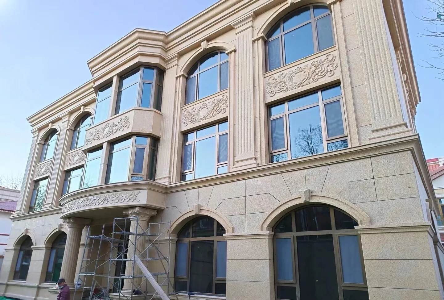 海口 黄金麻花岗岩别墅外墙干挂