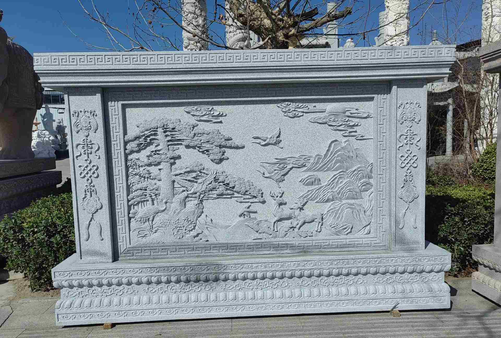 海口 芝麻白大型照壁，屏风，影壁