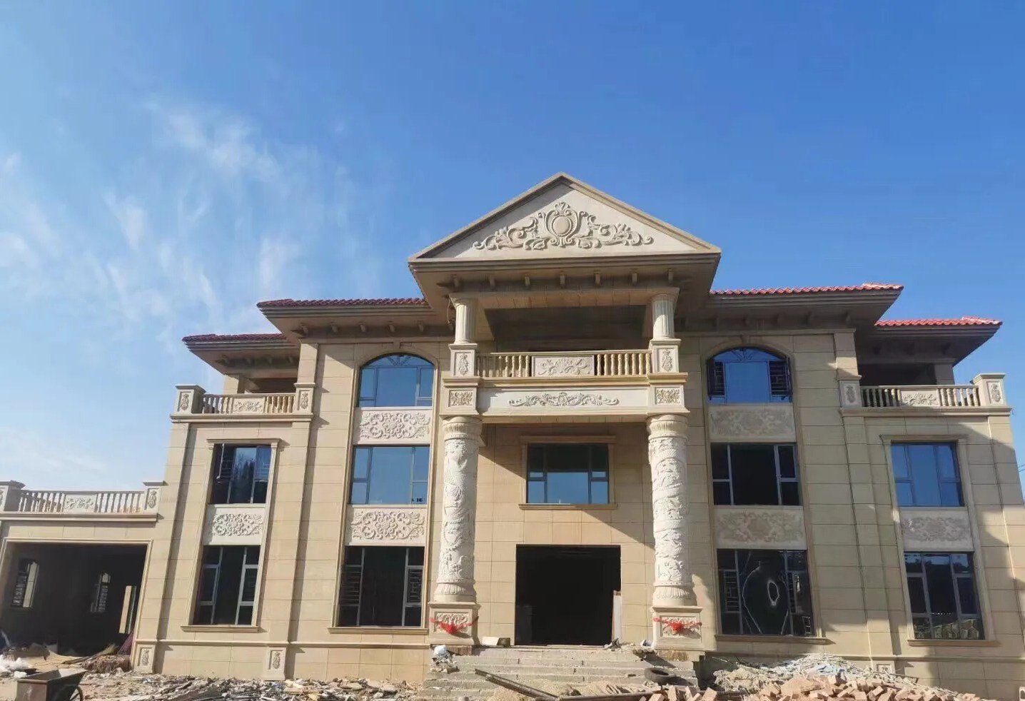 海口 黄金麻花岗岩别墅外墙干挂