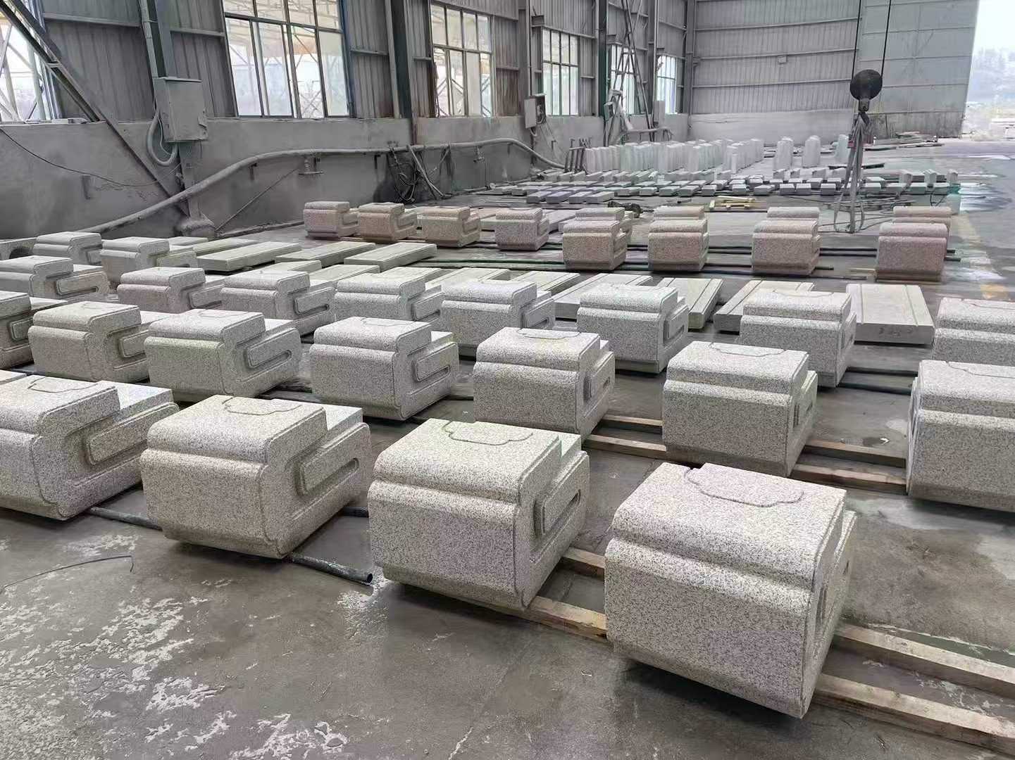 海口 白麻花岗岩异形加工-石凳，坐凳